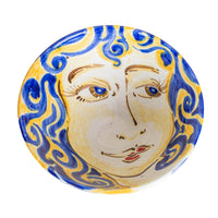 Portrait Bowl, Large, Blue/ Yellow Face