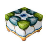 Tulipiere, Turquoise White with Painted Trees