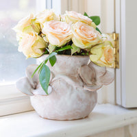 Small White Vase with White Flowers