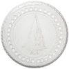 Cake plate, White w/etched Tree