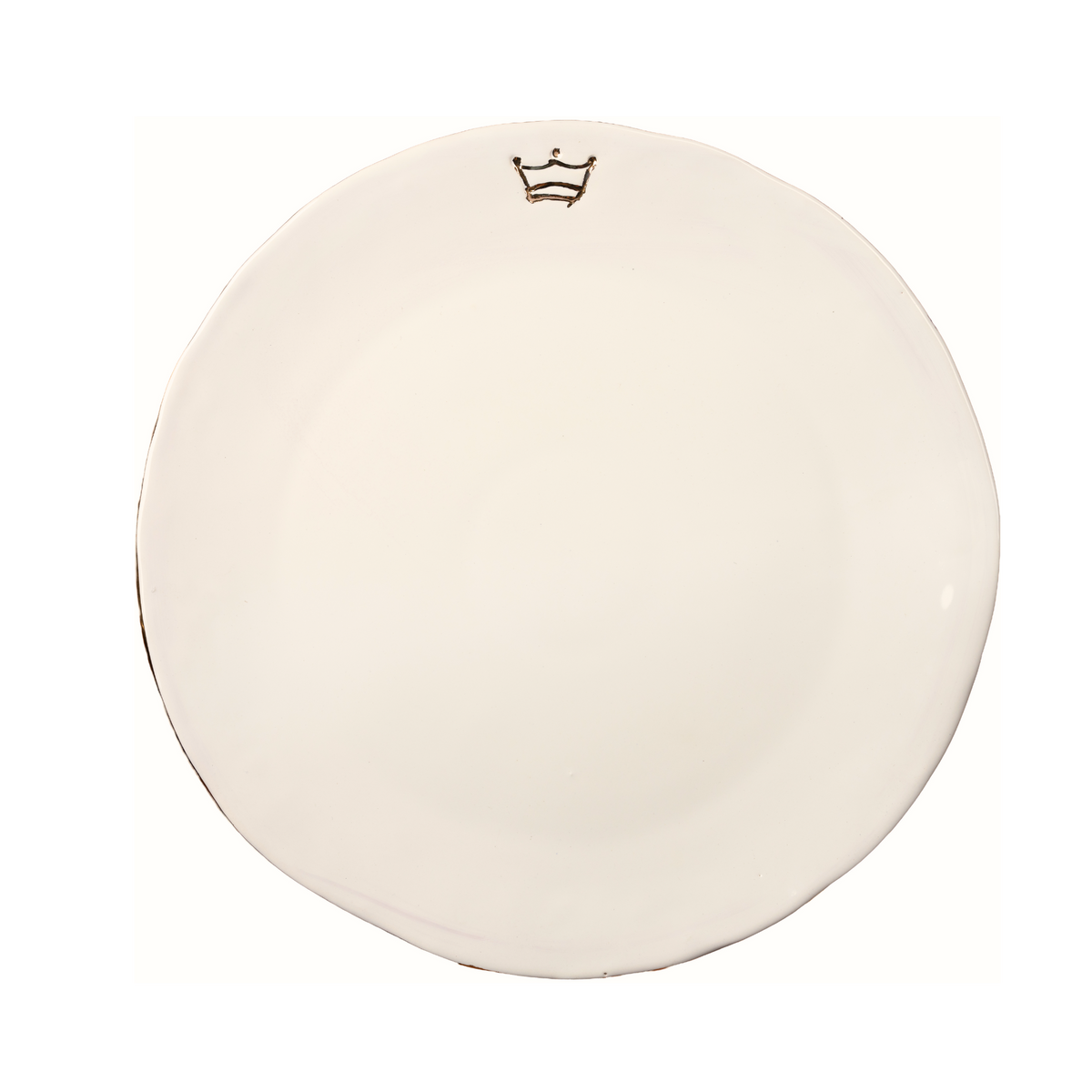 Gold Rim Dinner Plate with Crown