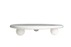 Catalina Footed Cheese / Cake Plate, Matte White, White Feet