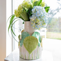 Vase with Petals, Pastel Green