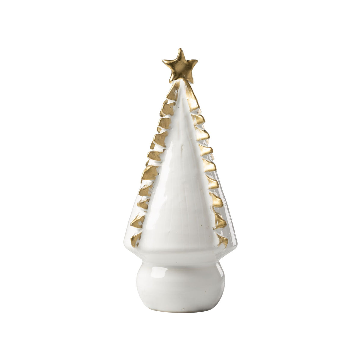 White Christmas Tree with Gold Tipped Branches, Large