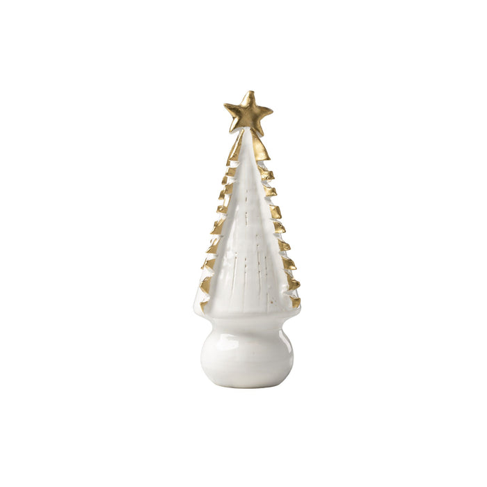 White Christmas Tree with Gold Tipped Branches, Medium