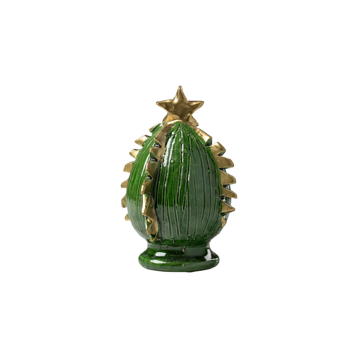 Green Christmas Tree with Gold Decor