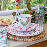 Taverna Speckled Dessert Plate, Red/White