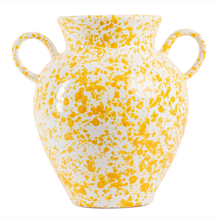 Taverna Speckled Two Handled Jug, Yellow/White