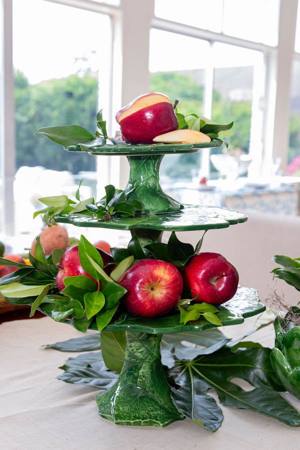 Compagnia Green Cake Plate, Large