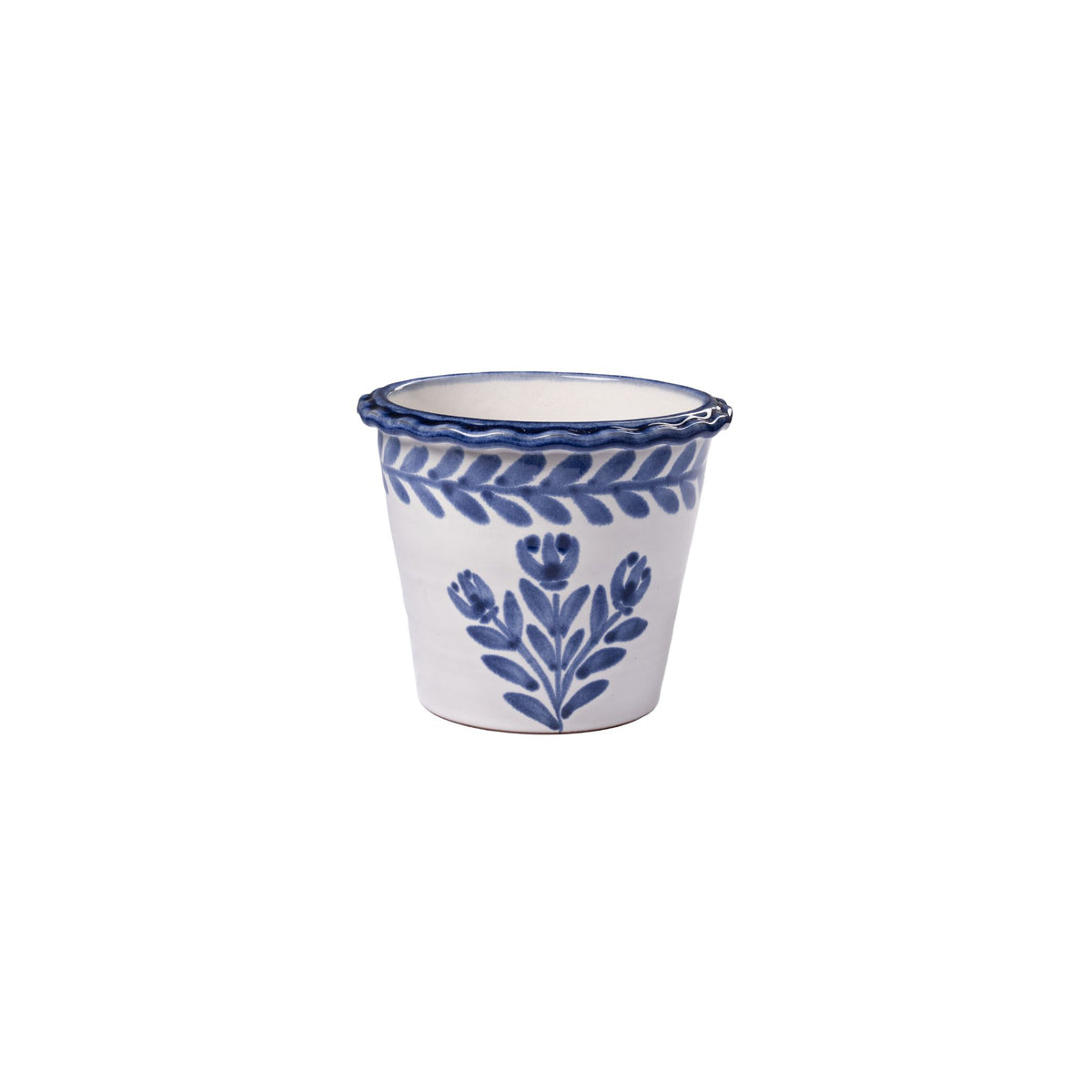 Small Blue Thumbprint Pot