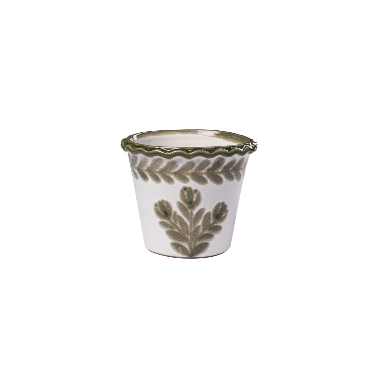 Small Green Thumbprint Pot