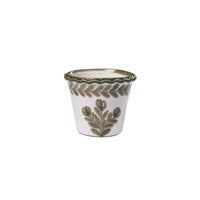 Small Green Thumbprint Pot
