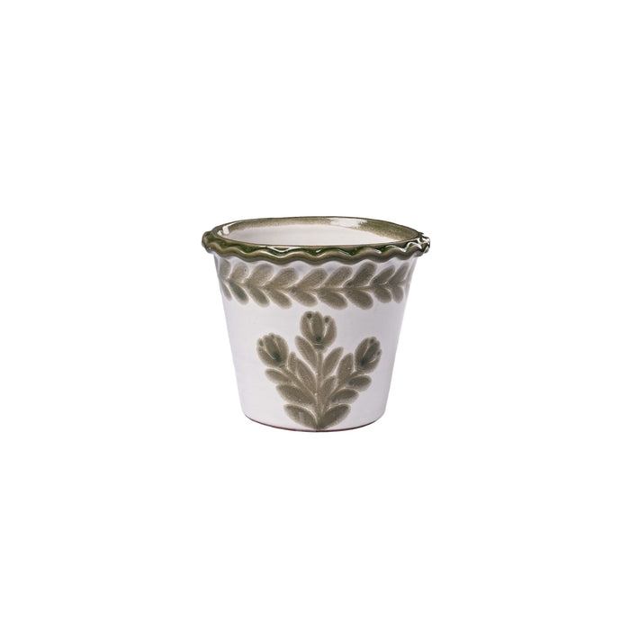 Small Green Thumbprint Pot