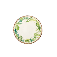Compagnia Dessert Plate, Green Leaves w/ Bamboo, Small