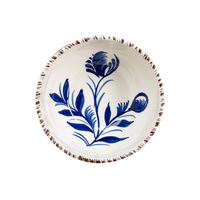 Casa Nuno Bowl, Blue with Flowers & Waves