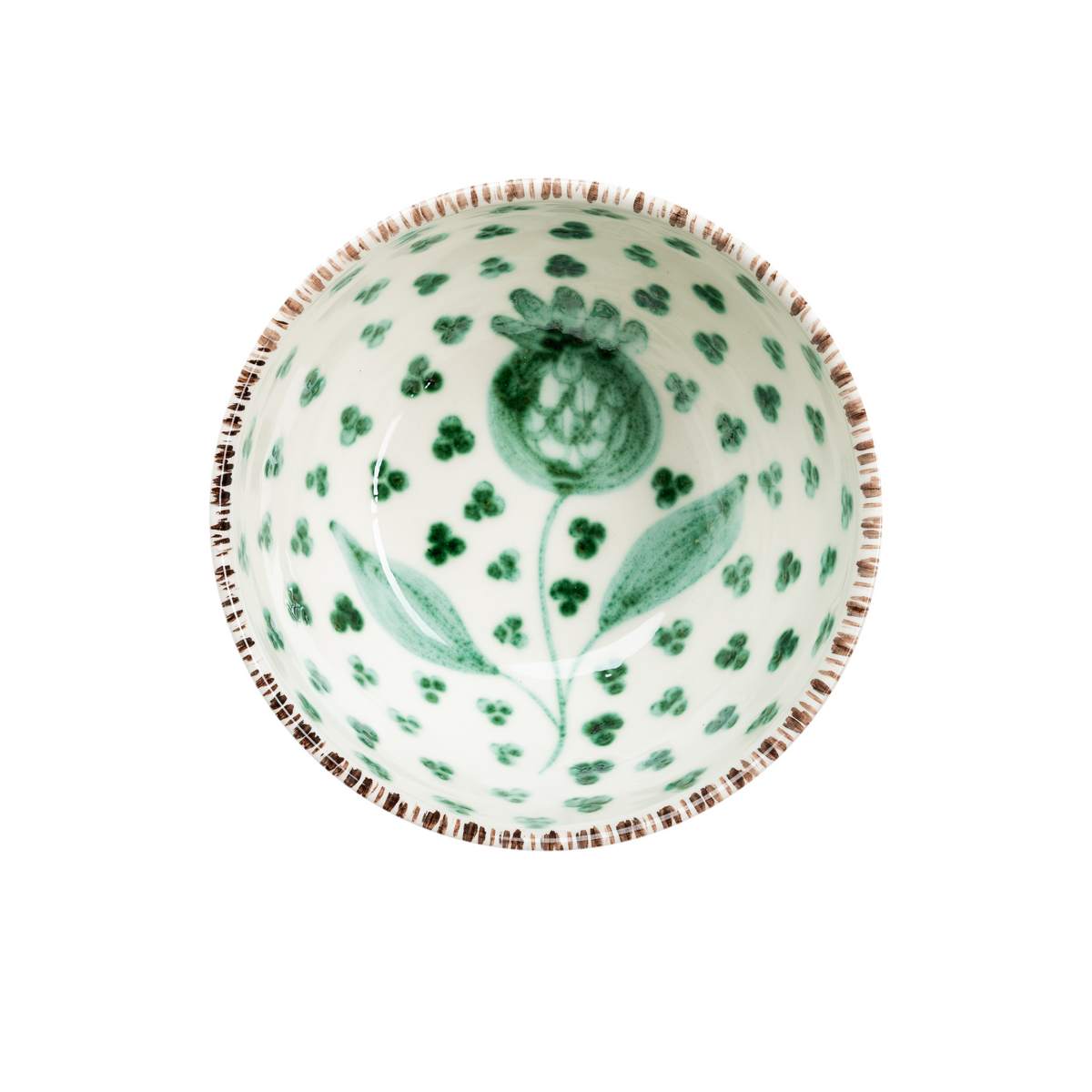 Casa Nuno Bowl, Green with Pomegranate
