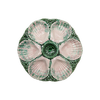 NOLA Oyster Plate, Green & Pink