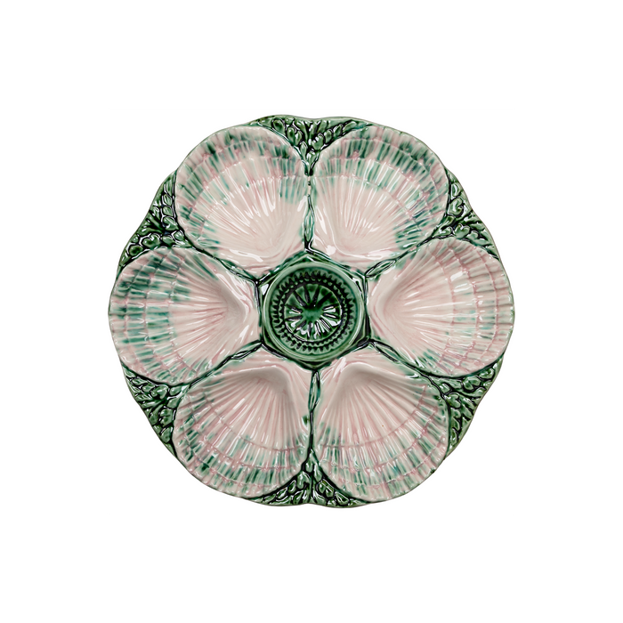 NOLA Oyster Plate, Green & Pink