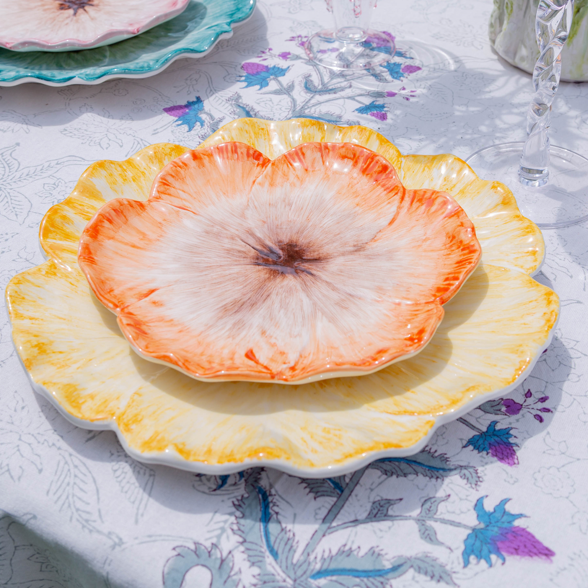 Elisabetta Flower Dinner Plate, Yellow