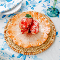 Elisabetta Flower Dinner Plate, Orange