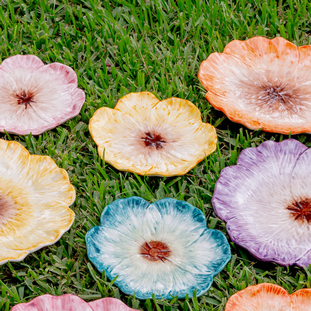 Elisabetta Flower Dessert Plate, Yellow