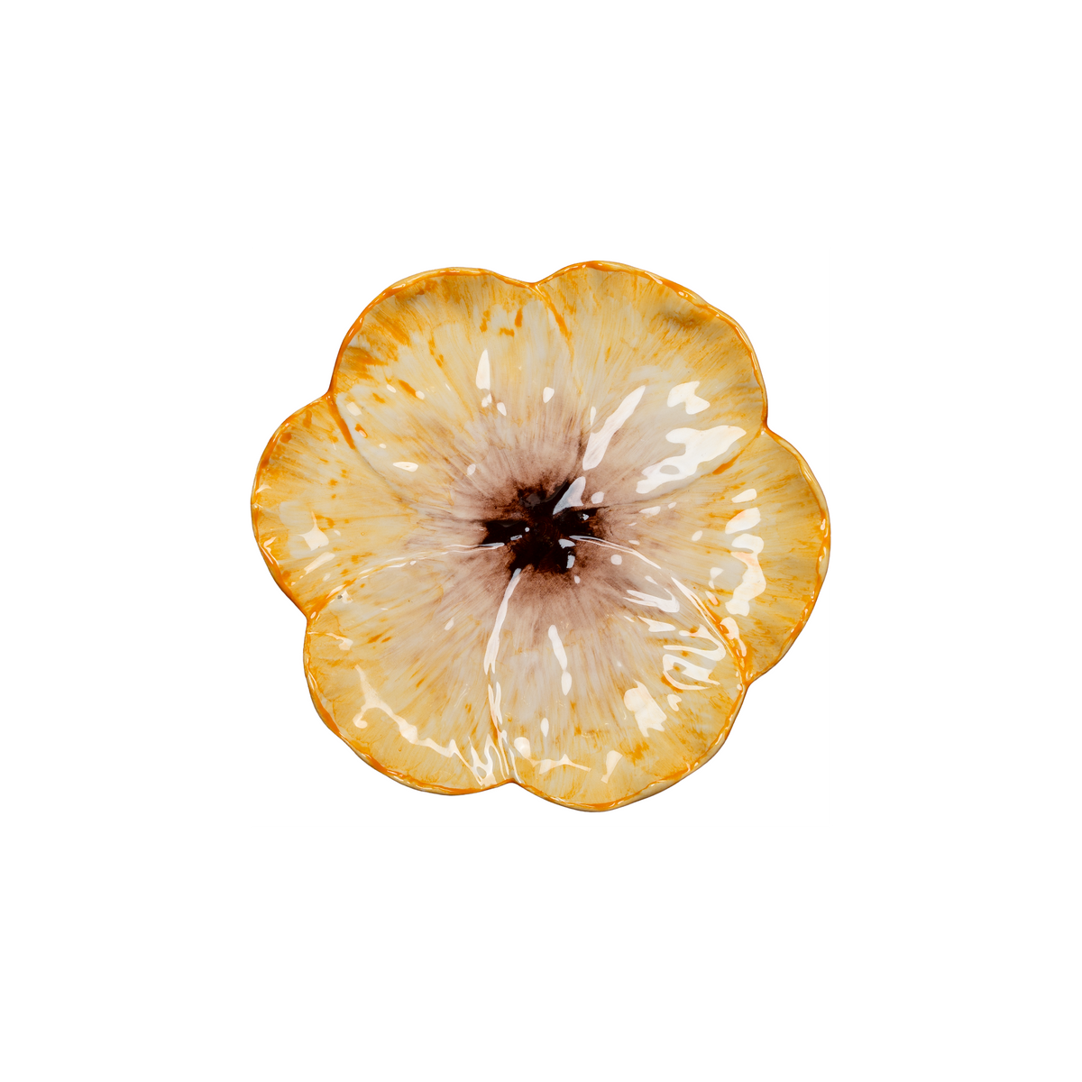 Elisabetta Flower Dessert Plate, Yellow