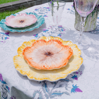 Elisabetta Flower Dessert Plate, Orange