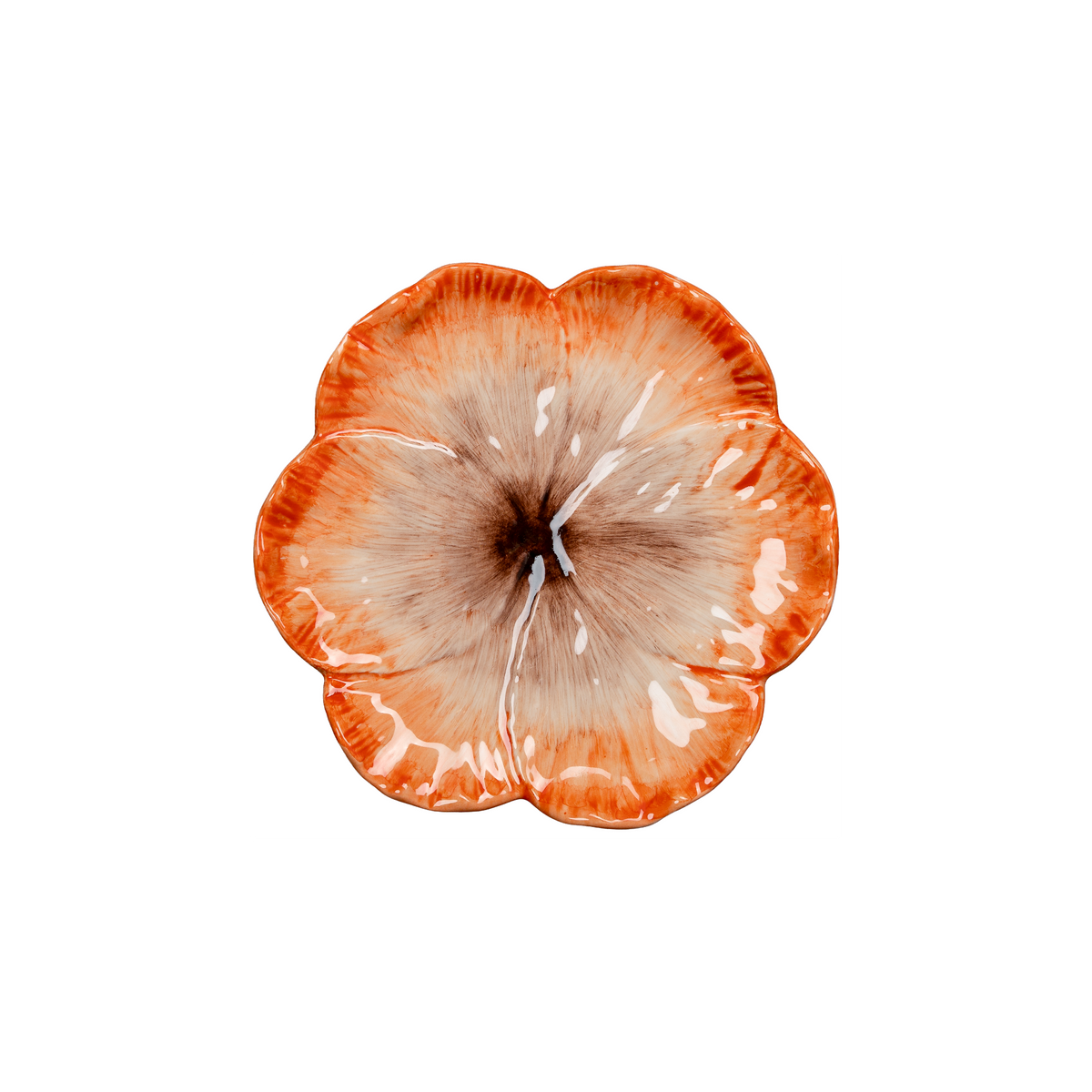 Elisabetta Flower Dessert Plate, Orange