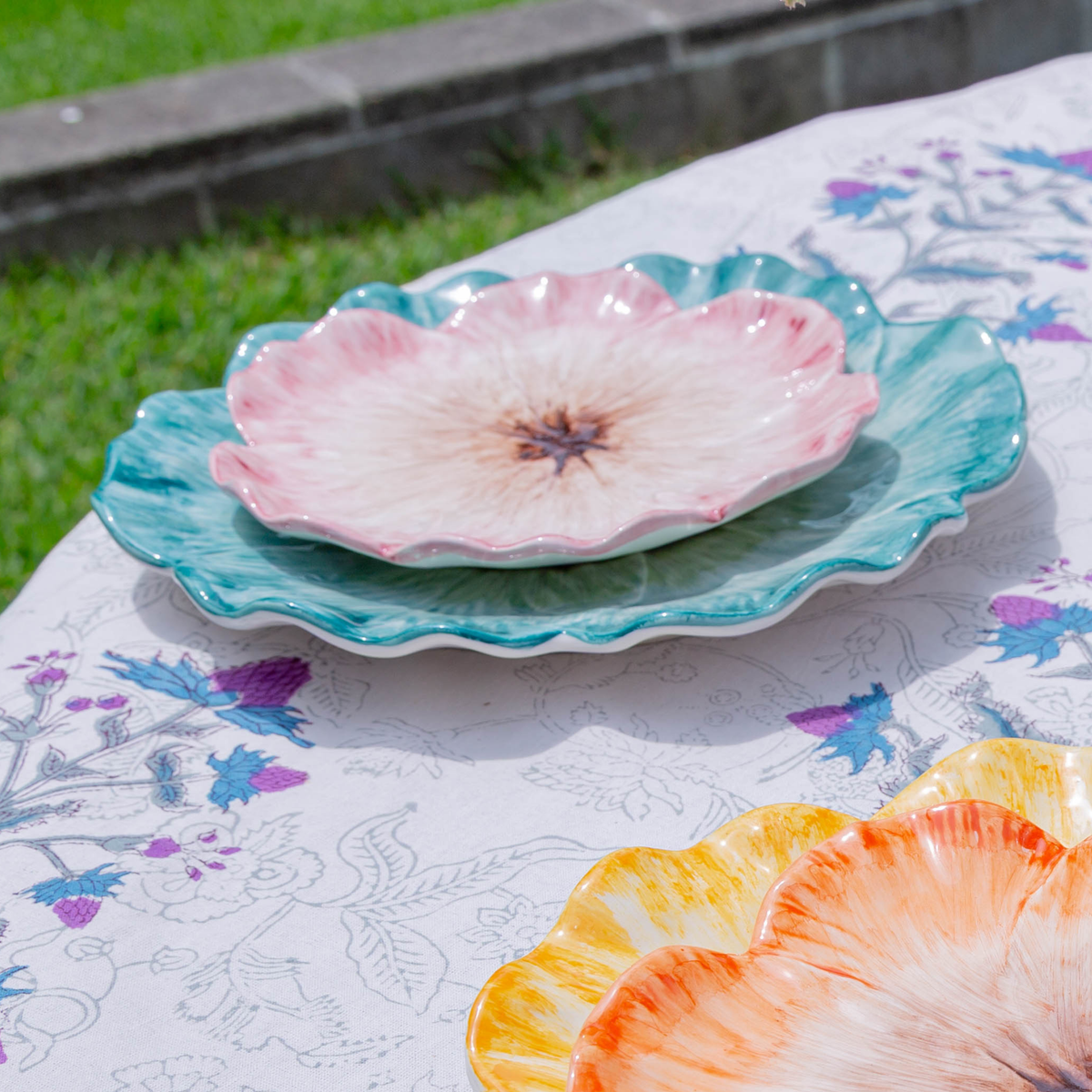 Elisabetta Flower Dessert Plate, Pink