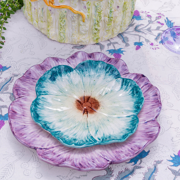 Elisabetta Flower Dessert Plate, Green