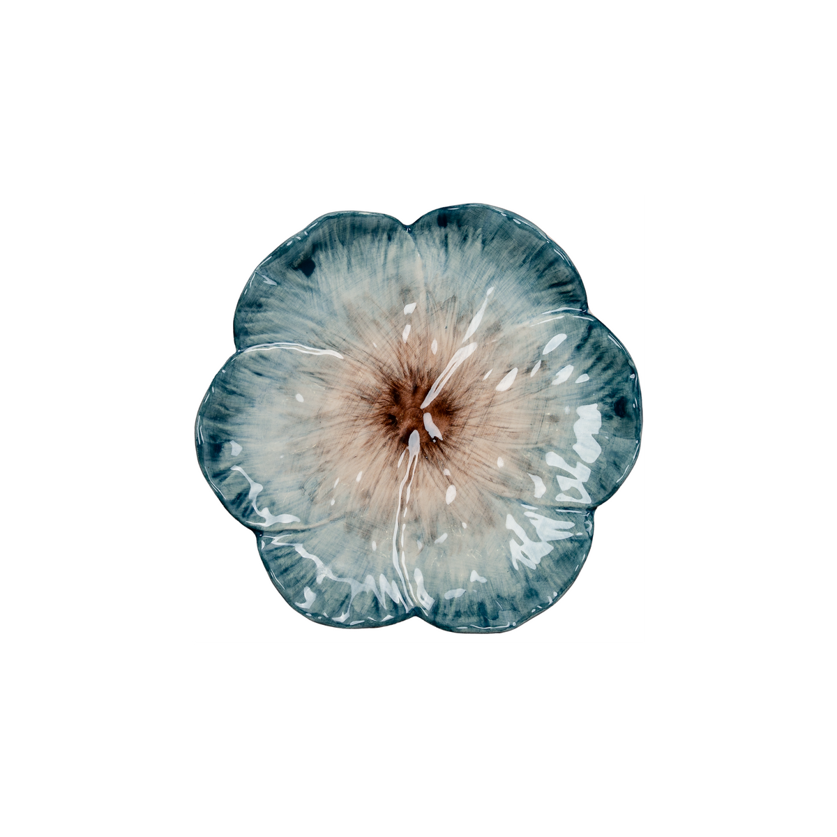 Elisabetta Flower Dessert Plate, Blue