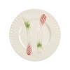 Asparagus Plate, White w/ Green and Pink Details