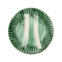 Asparagus Plate, Green w/ White