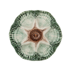 NOLA Oyster Plate, Green, Brown & Cream