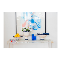 Rickrack Small Cachepot, Blue & White