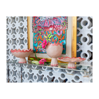 Rickrack Cake Plate, Pink & Red
