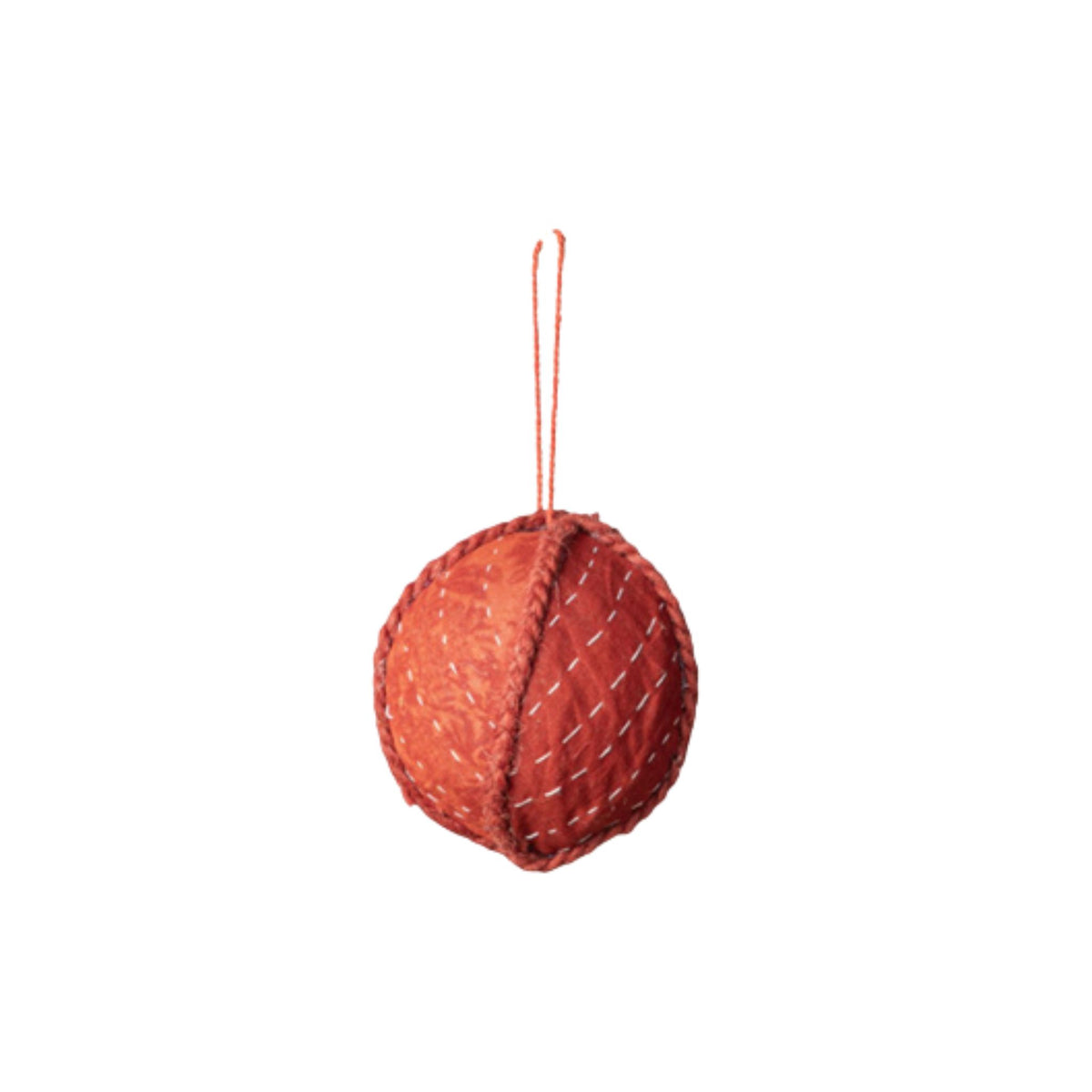 Kantha Red Ball Ornament