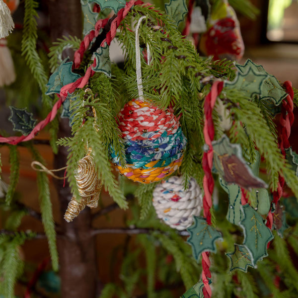 Kantha Rope Ball Ornament