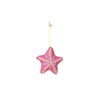 Kantha Pink Star Ornament