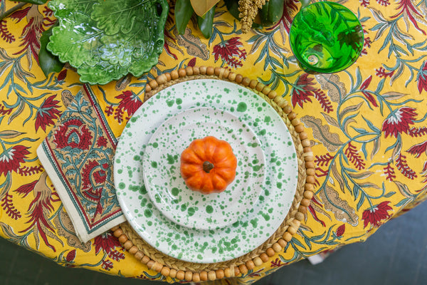 Compagnia Leaf Plate, Green Oak Leaves, Set of 4