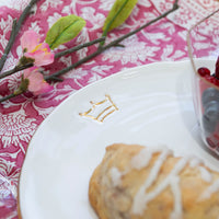 Gold Rim Dinner Plate with Crown