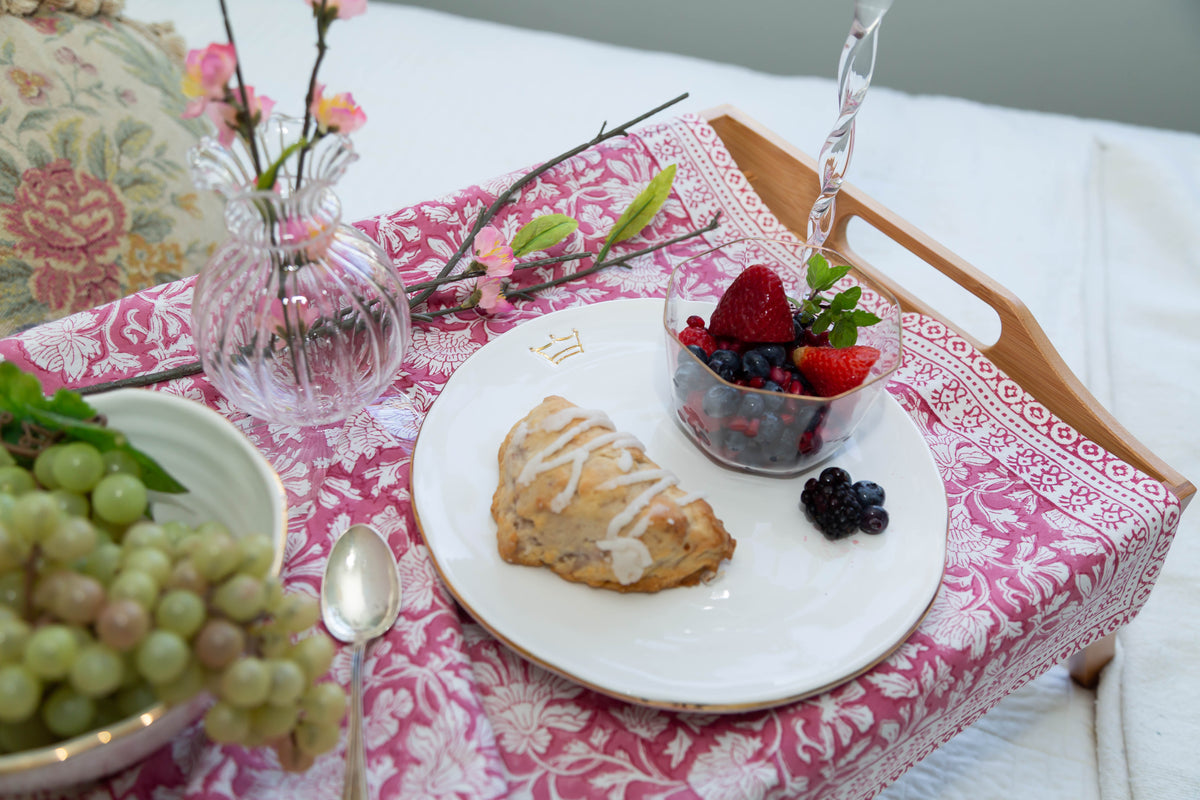 Gold Rim Dinner Plate with Crown