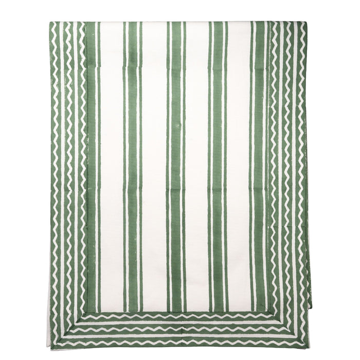 Table Runner, Green & White