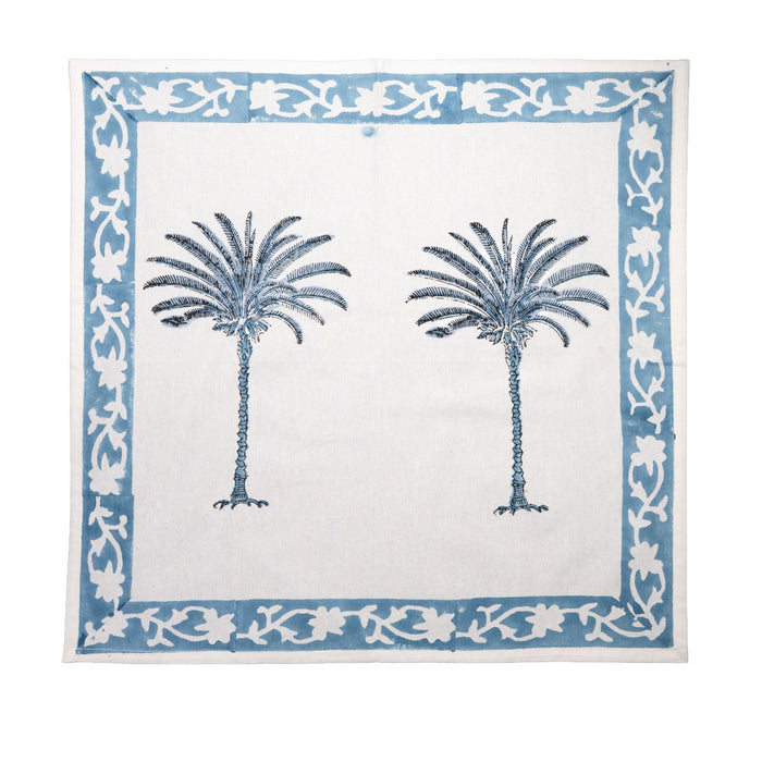 Cabana Napkin, Blue Palm with Border