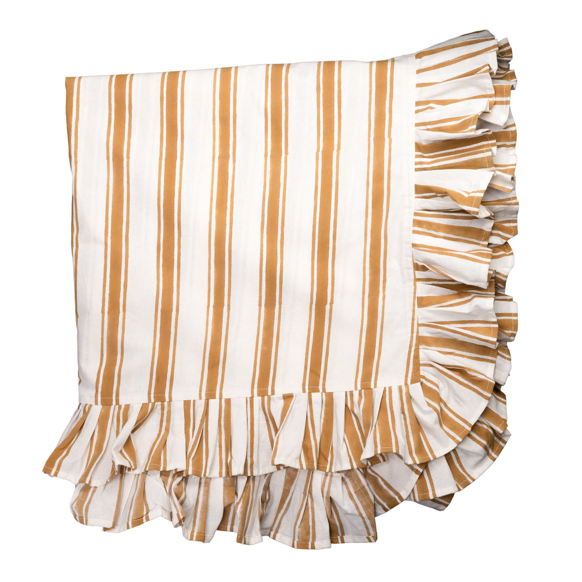 Cotswold Tablecloth, Gold & White Stripe