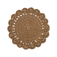 Cotswolds Jute Placemat, With Natural Scalloped Edge