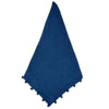 Navy Blue Cotton Napkin, Pom-Pom Border