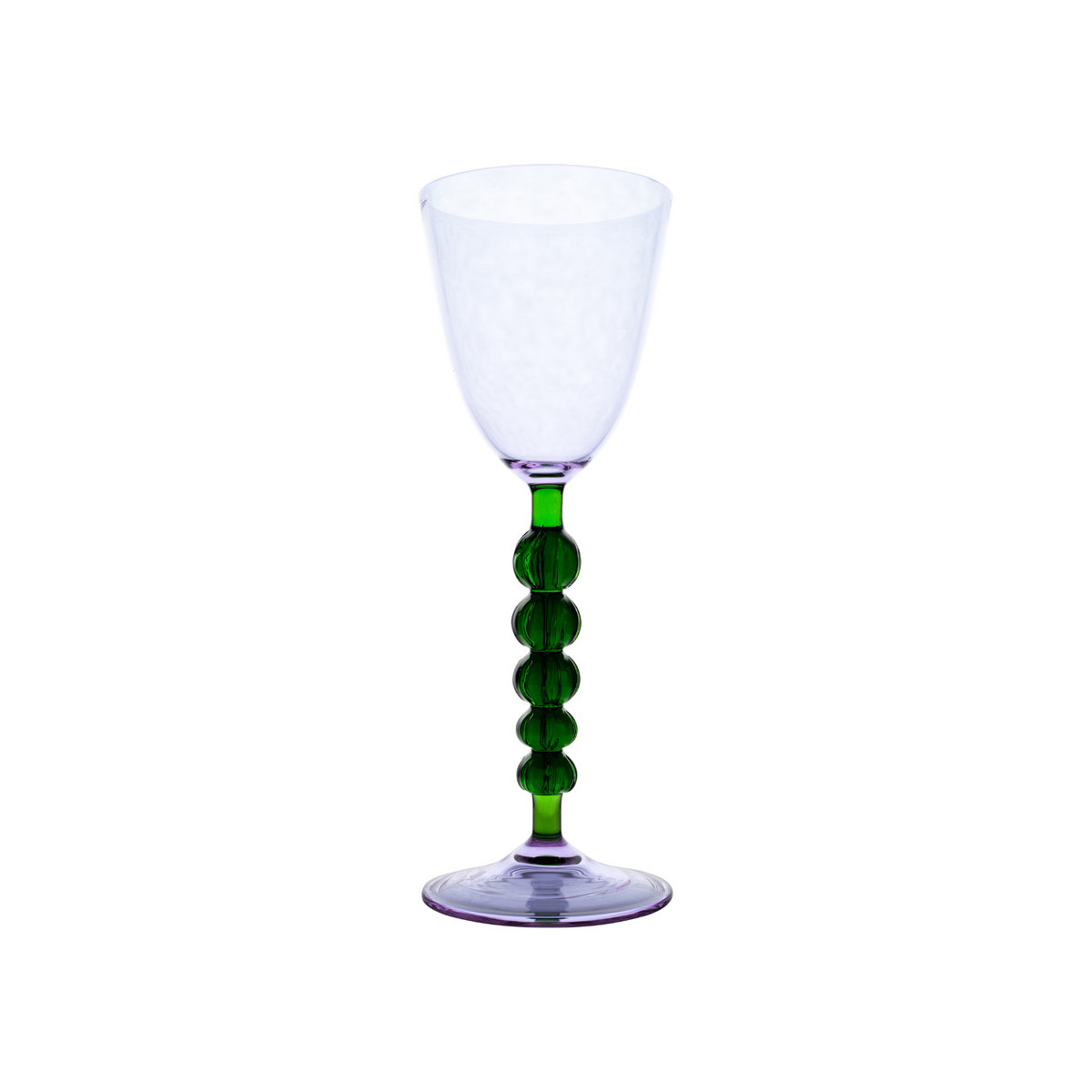 Palazzo Round Wine Glass, Lavender & Green