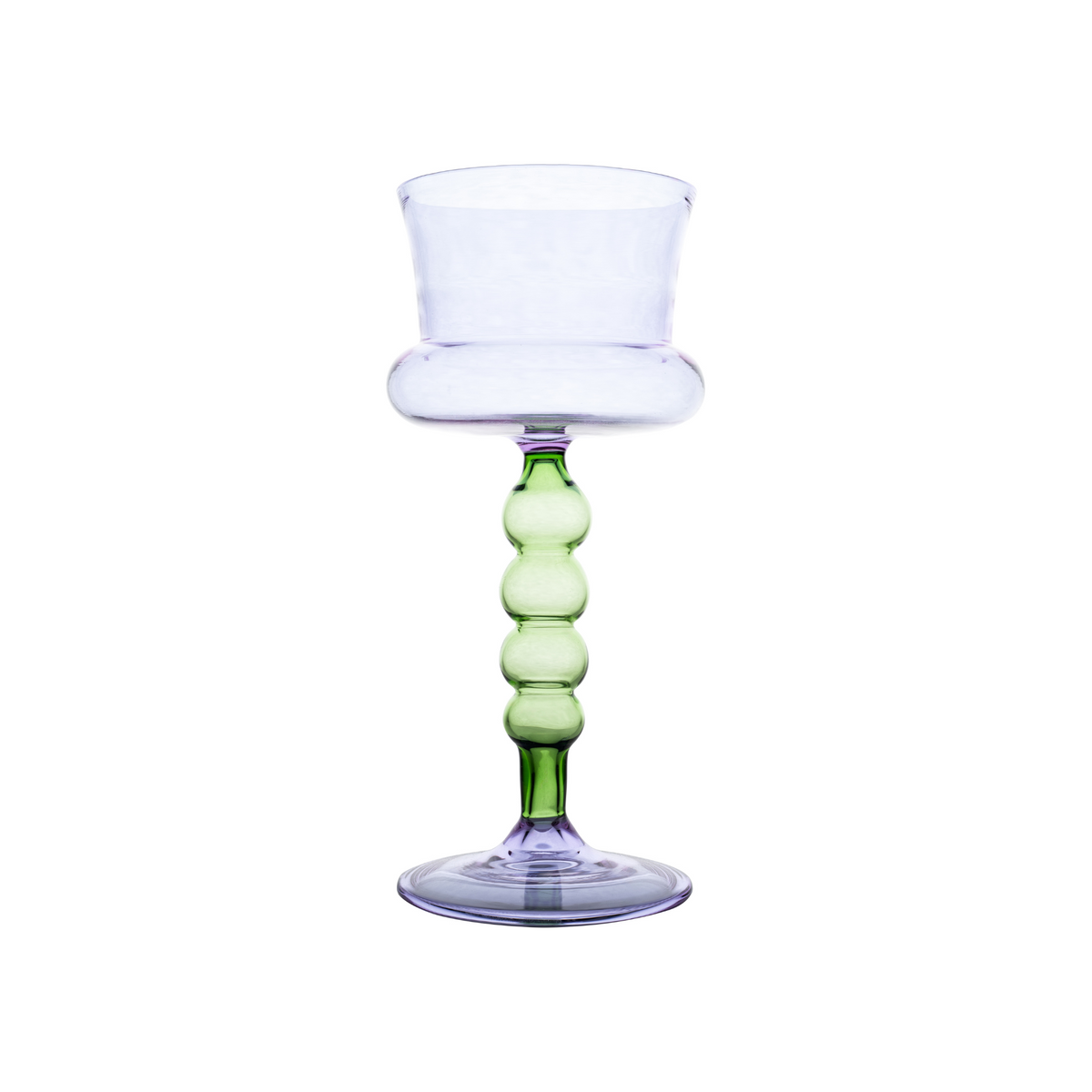 Palazzo Square Wine Glass, Lavender & Green