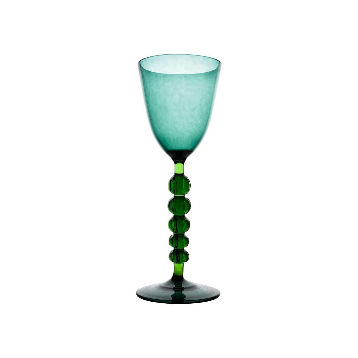 Palazzo Round Wine Glass, Turquoise & Green